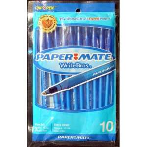  Paper Mate Write Bros Medium Ball Point Pens, Blue, 10ct 