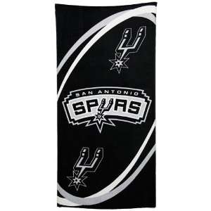  San Antonio Spurs Black Swirl Beach Towel Sports 
