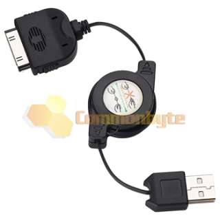 Retractable Black USB Data Sync Charger Cable for iPhone 4G 4S 4GS 3GS 