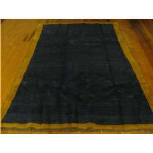  52 x 78 Blue Persian Hand Knotted Wool Gabbeh Rug 