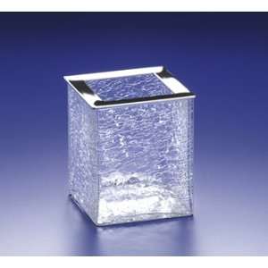   Box Crackled Crystal Glass Brushes Holder 91129 O