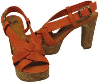   Shoes Orange, Brown or Yellow Sea Side Platform Heels Sandals  
