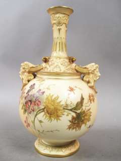 Fine Antique 19c Royal Worcester Two Headed Gilded Hand Painted 