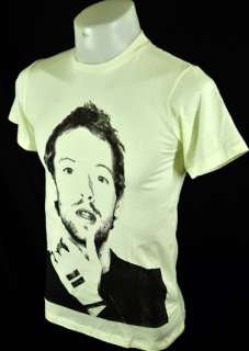 Light yellow Chris Martin Coldplay Rock Punk Tee T Shirt Size L  