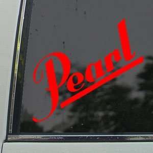  PEARL DRUM LOGO PERCUSSION MUSIC Red Decal Car Red Sticker 