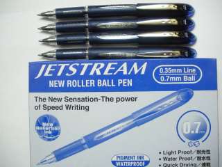 10 Uni Ball Jetstream SX 217 roller ball pen blue ink  