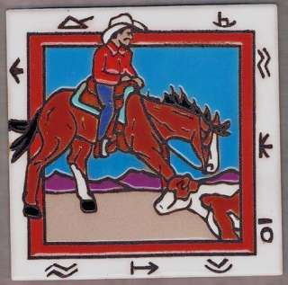 Cutting Horse New Ceramic Tile Western Decor Trivet  