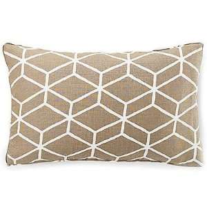  Bethe Tile Linen Pillow in Light Brown