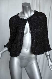 CHANEL 2007 Black SPARKLING METALLIC TWEED Evening Fantasy Jacket 