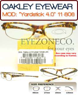   ] OAKLEY RX Eyeglass Semi Half Frame Yardstick 4.0/Amber Tortoise 806