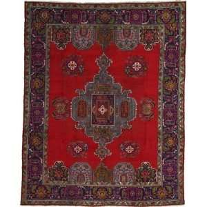  911 x 125 Red Persian Hand Knotted Wool Tabriz Rug 
