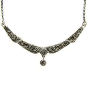  Sterling Silver Marcasite Necklace Jewelry