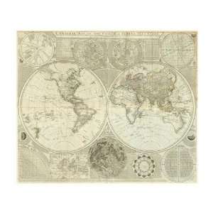     Composite World Or Terraqueous Globe, 1787 Giclee