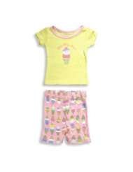 Tickle Me   Infant Girls Short Sleeve Shortie Pajamas, Yellow, Pink 