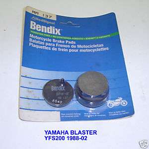YAMAHA YFS200 BLASTER 88 02 REAR DISC PADS BENDIX MA137  