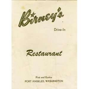  Birneys Drive In Menu Port Angeles Washington 1963 