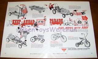 1965 AMF Pedal Cars, Scat Car, Dragster, Bikes Trade Ad  