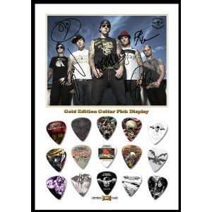 Avenged Sevenfold New Gold Edition Guitar Pick Display With 15 Guitar 