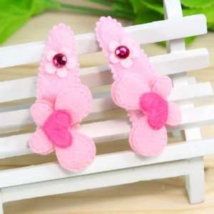   Pair Baby/Todler/Girl Butterfly Shaped With Heart Hair Clip (6093 3