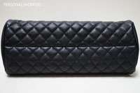 LOVELY 2011A CHANEL JUST MADEMOISELLE JM BLACK CAVIAR LEATHER BOWLER 
