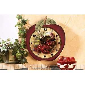  Apple Decor Wooden Wall Clock 