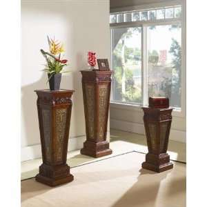   Home Furnishings Carved Wood Plant Stand Pedestal