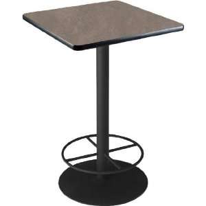   Pub Height Barista Table with Wood Edges & Foot Ring
