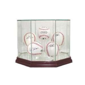 Ball Baseball Display Case Cherry Wood Molding UV  