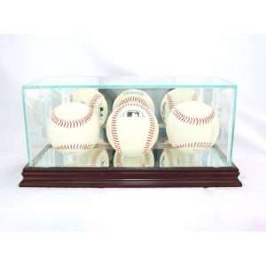   Baseball Display Case with Cherry Wood Molding