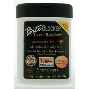  Bite Blocker Insect Repellent Herbal Wipes 20ct Patio 
