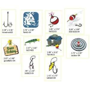 Gone Fishing Collection Embroidery Designs on Multi Format CD 