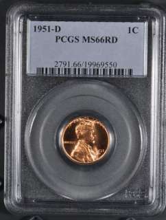 1951 D PCGS MS66RD LINCOLN WHEAT CENT  