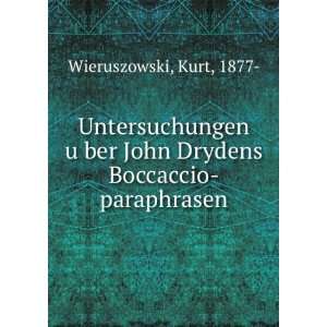   John Drydens Boccaccio paraphrasen Kurt, 1877  Wieruszowski Books