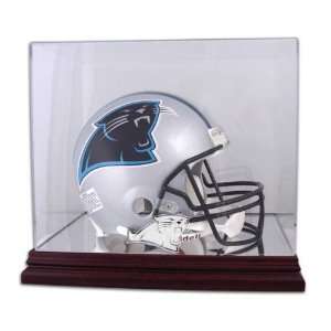 Carolina Panthers Mahogany Helmet Logo Display Case 