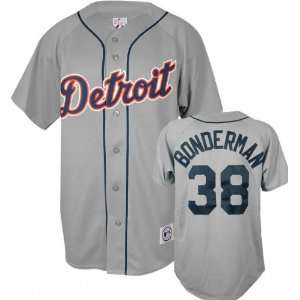  Jeremy Bonderman Majestic MLB Road Grey Replica Detroit 