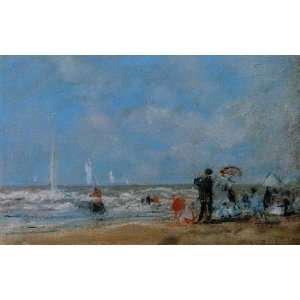   , painting name On the Beach 1, By Boudin Eugène 