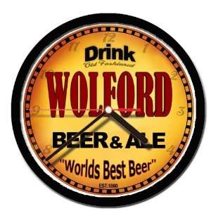  WOLFORD beer and ale cerveza wall clock 