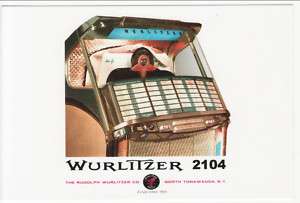 Postcard of WURLITZER 2104 Hi Fi JUKE BOX  