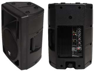   AUDIO DJ 12 POWERED 1600W PA SPEAKER PAIR $220 STANDS CABLES  