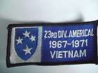 military patch 23rd infantry division americal vietnam returns 
