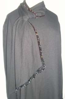 BADGLEY MISCHKA Sheer BEADED Sequin SCARF Dress 12, L  