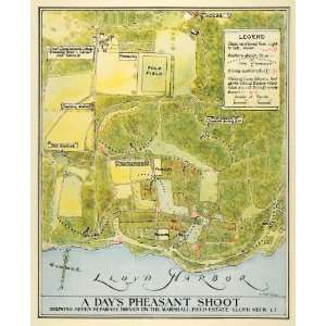  1931 Print Lloyd Harbor Pheasant Shoot Long Island Map 