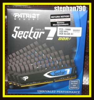 NEW★ PATRIOT VIPER II 24GB 6 x 4GB Sector 7 DDR3 10666 1333 