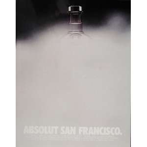   Ad Absolut Vodka Bottle San Francisco City Fog Bar   Original Print Ad
