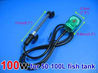100w 100 Watts Aquarium heater Submersible 13~26 gal FISH tank  
