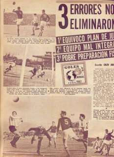 SOCCER WORLD CUP 1962 rare Mag ARGENTINA vs HUNGARY  