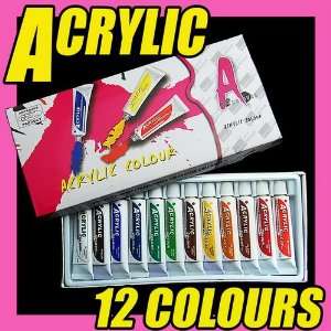  12 Colors Nail Art Acrylic Paint Diy Tips Set 055 Beauty