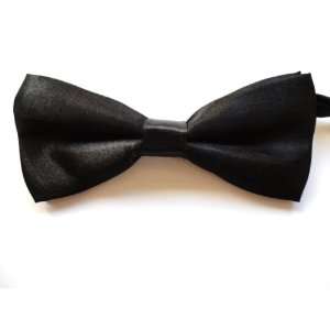   Clip on Bow Tie, Mens Bow Tie, Thin Bow Tie (Black) 