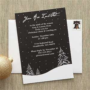   Holiday Party Invitations   Winter Snowscape