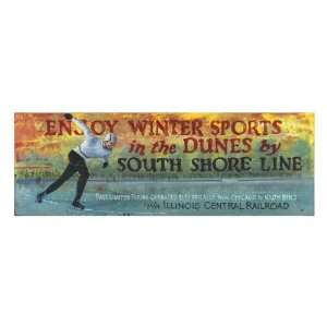  Winter Sports in the Dunes Vintage Style Wooden Sign
